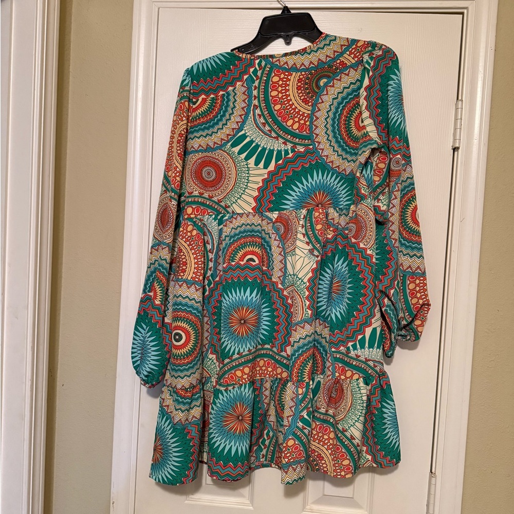 Colorful Patterned Dress - Picture 2 of 2